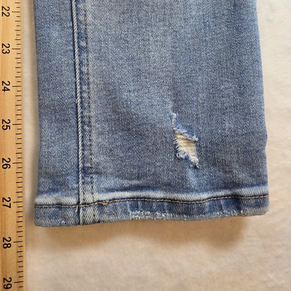 Altar'd State Vervet Distressed High Rise Straight Leg‎ Jeans Blue 25 V2218